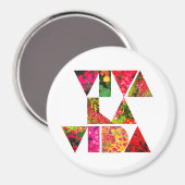 VIVA LA VIDA White Floral Letters Round Magnet (Vorderseite/Rückseite)