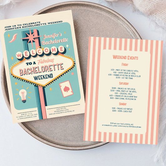 Viva Las Vegas Bachelorette Wochenende Einladung