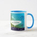 Viva Las Vegas Cyan Blue Wedding Geschenk Tasse<br><div class="desc">Glamouröses Las Vegas-Streifenschild,  Silhouetten aus Palmen,  glitzernde kleine Sterne und zyanblau illustriert auf kundenspezifischen Tasse. Der gesamte Beispieltext kann mit Ihrer eigenen Formulierung vollständig personalisiert werden. Sie können auch die Schriftartes und Größen des Textes ändern. (Kontaktieren Sie ujean4791@gmail.com für die Bearbeitung von Sonderarbeiten und/oder die Koordinierung von Hochzeitsaufträgen)</div>