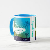 Viva Las Vegas Cyan Blue Wedding Geschenk Tasse (Vorderseite Links)
