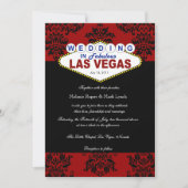 Viva Las Vegas Damast-Hochzeits-Einladung Einladung (Vorderseite)