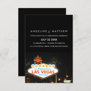 Viva Las Vegas Hochzeit in Urlaubsort Einladung