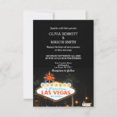 Viva Las Vegas Hochzeit in Urlaubsort Einladung (Vorderseite)