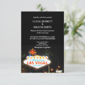 Viva Las Vegas Hochzeit in Urlaubsort Einladung (Stehend Vorderseite)