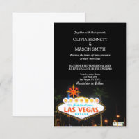 Viva Las Vegas Hochzeit in Urlaubsort Einladung