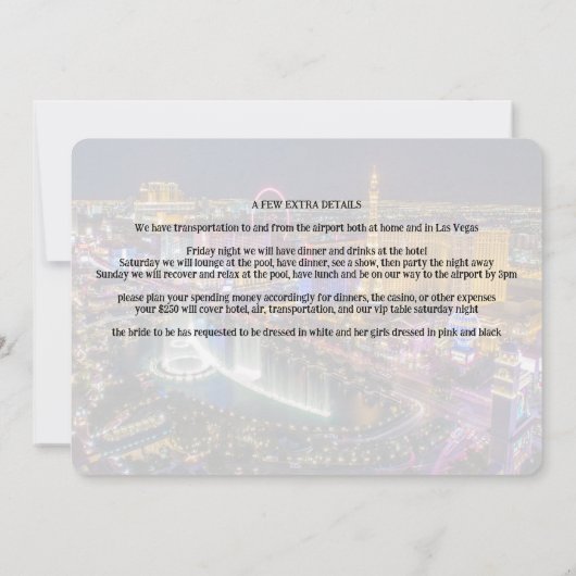 Viva Las Vegas Party Einladung (Rückseite)
