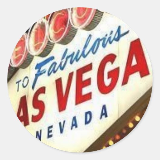 Viva Las Vegas Runder Aufkleber (Vorderseite)