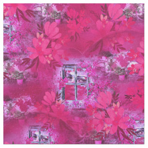 Viva Magenta 2023 Mädchen im Fenster Fabric Stoff