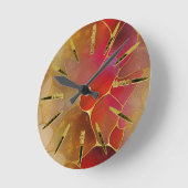 Viva Magenta Abstrakt 2023 Runde Wanduhr (Winkel)