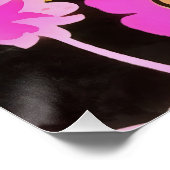 Viva Magenta Abstrakt Retro Boho Frühlingsblumen Poster (Ecke)