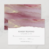 Viva Magenta Abstrakte Wedding RSVP Response Card Karte (Vorne/Hinten)
