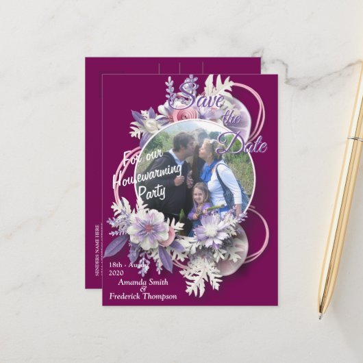 Viva Magenta Ankündigungspostkarte (Vorderseite/Rückseite Beispiel)