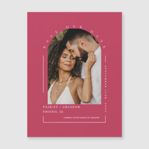 Viva Magenta Arc Foto Rette unsere Datums-Magnetka Magnetkarte