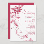Viva magenta Blume Hochzeit Probe Abendessen Einladung (Vorne/Hinten)