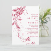 Viva magenta Blumengarten QR Code Hochzeit Einladung (Stehend Vorderseite)