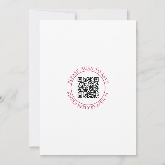 Viva magenta Blumengarten QR Code Hochzeit Einladung (Rückseite)