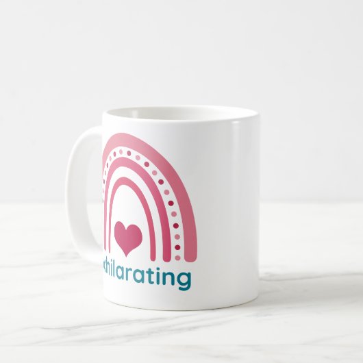 Viva Magenta Boho Rainbow Kaffeetasse (Vorderseite Links)