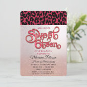 Viva Magenta Cool Trendy Leopard, süß 16 Einladung (Stehend Vorderseite)