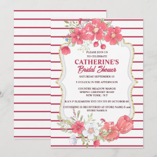 Viva magenta Country Blume Brautparty Chic Einladung