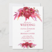 Viva magenta crimson burgundy Blume Rose Einladung (Vorderseite)