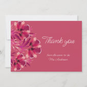 Viva Magenta Floral Dankeskarte (Vorderseite)