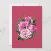 Viva Magenta Floral Engagement Party Einladung (Rückseite)