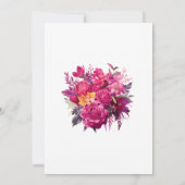 Viva Magenta Floral Hochzeit Probe Dinner Einladung (Rückseite)