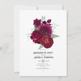 Viva Magenta Floral Junggeselinnen-Abschied Einladung