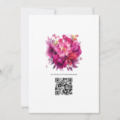 Viva Magenta Floral Wedding Einladung (Rückseite)