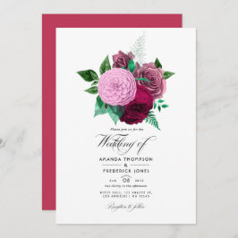 Viva Magenta Floral Wedding Einladung
