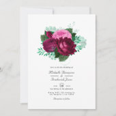 Viva Magenta Floral Wedding Einladung (Vorderseite)