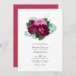 Viva Magenta Floral Wedding Einladung