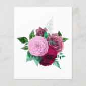 Viva Magenta Floral Wedding Einladung Flyer (Hinten)
