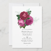 Viva Magenta Floral Wedding QR Code UAwg