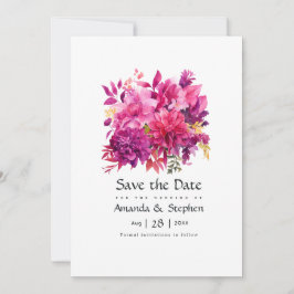 Viva Magenta Floral Wedding Save The Date