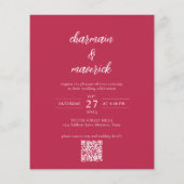 Viva magenta Foto Budget Hochzeit Einladung Flyer (Hinten)