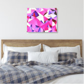 Viva Magenta Geometric Hydrangea Abstrakte Kunst Leinwanddruck (Insitu (Schlafzimmer))