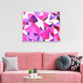 Viva Magenta Geometric Hydrangea Abstrakte Kunst Leinwanddruck (Insitu (Wohnzimmer))
