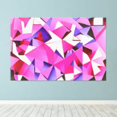 Viva Magenta Geometric Hydrangea Abstrakte Kunst Leinwanddruck (Insitu (Holzboden))