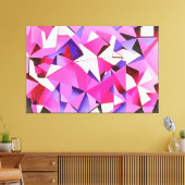 Viva Magenta Geometric Hydrangea Abstrakte Kunst Leinwanddruck (Insitu (Wohnzimmer))