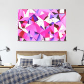 Viva Magenta Geometric Hydrangea Abstrakte Kunst Leinwanddruck (Insitu (Schlafzimmer))