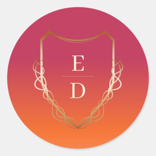 Viva Magenta Golden Runder Aufkleber (Vorderseite)