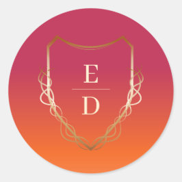 Viva Magenta Golden Runder Aufkleber