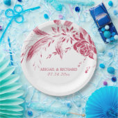 Viva magenta Hochzeit in Rosa und Weiß Blume Pappteller (Party)