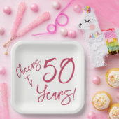 Viva Magenta jubelt bis 50 Jahre Pappteller (Party)