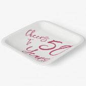 Viva Magenta jubelt bis 50 Jahre Pappteller (Gewinkelt)