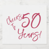 Viva Magenta jubelt bis 50 Jahre Schaumweinetikett (Einzelnes Label)