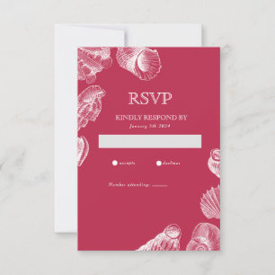 Viva Magenta Meeresmuschel Sommerstrand RSVP-Karte RSVP Karte