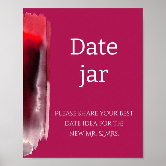 Viva Magenta, Minimalistisches Date Jar Brautparty Poster (Vorne)