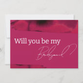 Viva Magenta, Modern be bridesmaid Vorschlag Einladung (Vorderseite)